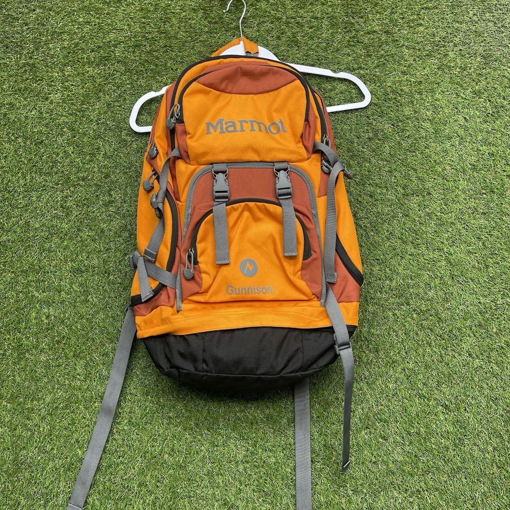 Marmot Orange Gunnison Travel Backpack Laptop Compartment Waist Belt Hiking